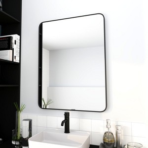 Bathroom Vanity Mirror, Black Bathroom Mirrors for Wall, Wall Mounted Mirror, Aluminum Alloy Frame, Vertical & Horizontal - 1 of 4