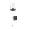 Callista 1-Light Wall Sconce - Hand-Crafted Glass & Steel, Dimmable, Damp Rated, 26" Tall - 2 of 4
