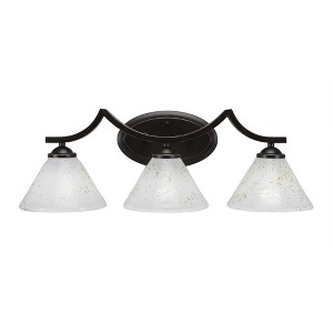 Toltec Lighting Zilo 3 - Light Vanity in  Dark Granite with 7" Gold Ice Shade - 1 of 1