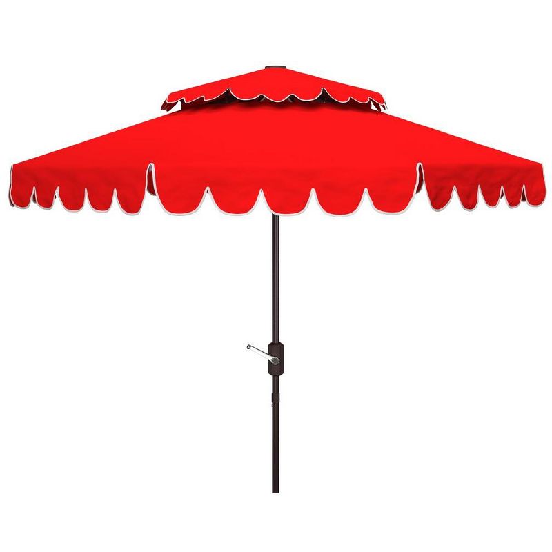 Venice 9Ft Round Double Top Crank Patio Outdoor Umbrella  - Safavieh, 1 of 2
