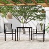 vidaXL Patio Dining Set 3 Piece Garden Outdoor Lawn Yard Terrace Balcony Dining Dinner Table and Chair Seat Seating Furniture Black - 2 of 4