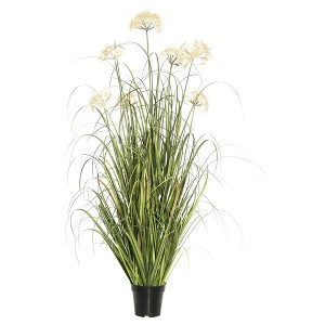 Artificial Grass Plant (48") Cream - Vickerman: Indoor Faux Pampas, PVC Material, Black Pot - 1 of 3