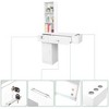 Karl Home Black Wall Mount Barber Station with 2 Drawers 1 Storage Cabinet 3 Open Shelves - 3 of 4