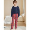INSPIRE CHIC Christmas Family Pajama Sets Matching Hooded Long Sleeve Top with Plaid Pants Lounge Set - 3 of 4