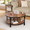 2-Tier Coffee Table Vintage Coffee Table with Wood Grain Design - 3 of 4