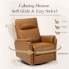 Swivel Rocking Recliner with Footrest, Leather Upholstery, High Back, Wide Cushion, Metal Base – Perfect for Living Room, Nursery, Office. - 3 of 4
