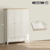 Aghana Digitals White Bedroom Armoire: 3-Door Wardrobe with Hanging Rod, 3 Shelves, 2 Drawers (1 - 2 of 4