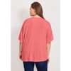 Avenue Women's Plus Size Mixed Media Floral Print Top - 3 of 4