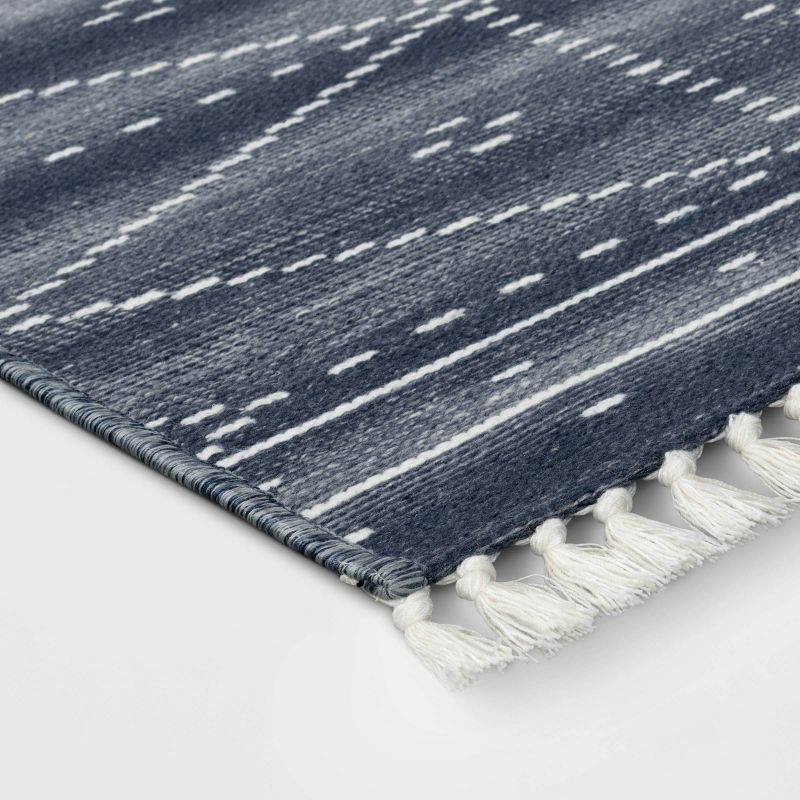 2&#39;4&#34;x3&#39;9&#34; Washable Woven Tapestry Accent Rug with Fringe Indigo - Threshold&#8482;, 4 of 9
