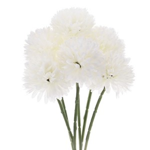Unique Bargains Plastic Silk Durable Artificial Chrysanthemum Ball Flowers 11" - 1 of 4