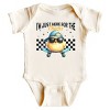 The Juniper Shop I'm Just Here For the Chicks Checkered Baby Short Sleeve Bodysuit - 3 of 4