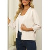 Women's 3/4 Sleeve Cropped Cardigan Knit Sweaters Lightweight Open Front Shrug - 4 of 4