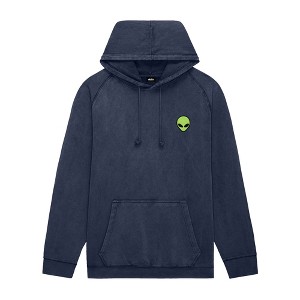 Dalix Alien Embroidery Washed Hoodie Sweatshirt Hoodie Fleece Relaxed Fit Lounge Mens - 1 of 4