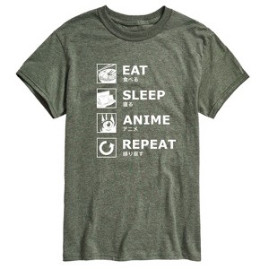 Men's - Instant Message - Eat Sleep Anime Repeat Short Sleeve Graphic T-Shirt - 1 of 4