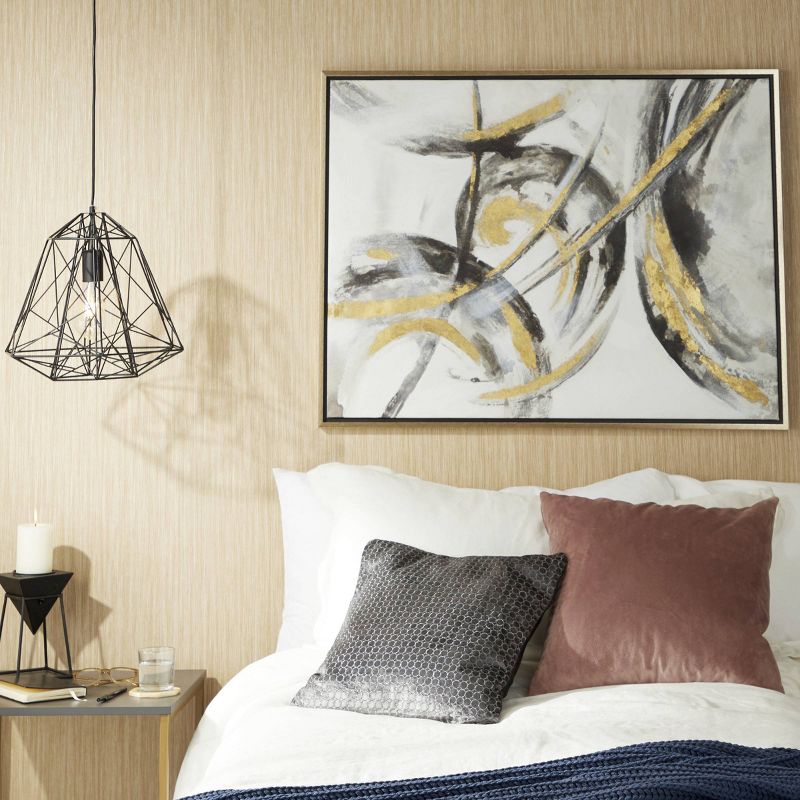 Contemporary Canvas Abstract Framed Wall Art with Gold Frame Gold - CosmoLiving by Cosmopolitan, 4 of 23