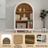 Syemin Decorative Storage Cabinets Arched Small Bookcase, Arched Storage Cabinet, Wooden Modern Arched Top Bookshelf, White, 23.62"*9.5"*37.4" - 4 of 4