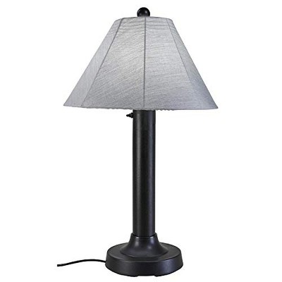 Patio Living Concepts Seaside Table Lamp 67610 with 3 black body and canvas granite Sunbrella shade fabric