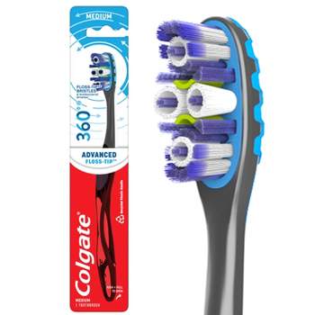 Colgate 360 Total Advanced Floss-Tip Bristles Toothbrush Medium