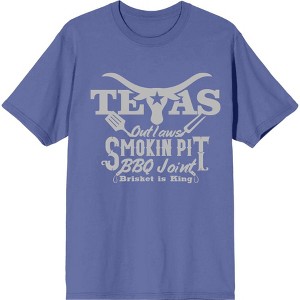 "Texas Smokin' Pit BBQ Joint" Adult Crew Neck Short Sleeve Tee - 1 of 3