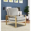 LeisureMod Jefferson Accent Arm Chair Upholstered in Velvet with Gold Brass Finish Frame - 2 of 4