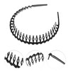 Unique Bargains Women's Small Waves Anti-Slip Toothed Hairband Black 1 Pc - 2 of 4