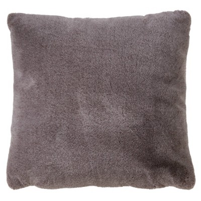 18" Faux Fur Pillow Poly Filled Gray - SARO Lifestyle