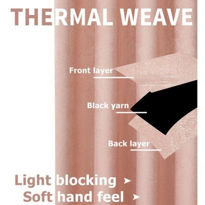 Rose Pink Room Darkening Polyester Grommet Window Panels, 84" x 52"