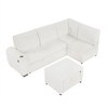NicBex Couches for Living Room Sectional Pull-out Sofa Bed L-Shaped Sofa with Movable Ottoman, Storage Space, a Cup Holder, and 2 USB Ports, White - 4 of 4