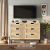 Rattan 6 Drawer Dresser, Wooden Tall Dresser Chest of Drawer Organizer, Farmhouse Storage Cabinet with Metal Legs for Bedroom, Living Room, Entryway - 2 of 4