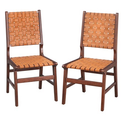 Set Of 2 Brady Dining Chairs Rustic Brown - Lifestorey : Target