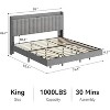 coucheta Floating Bed Frame Full with LED Lights & USB Charging Station–Modern Upholstered Platform Bed with Headboard,No Box Spring,Noise-Free - 2 of 4