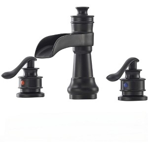 BWE 8 in. Waterfall Widespread 2-Handle Bathroom Faucet With Pop-up Drain Assembly in Spot Resist - 1 of 4