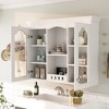 Vynxaria White Wall-Mounted Medicine Cabinet with Glass Doors and Adjustable Shelves - 3 of 4