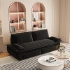 Queen Size Velvet Pull Out Sofa Bed, 3-in-1 Convertible Sleeper Sofa Bed with Armrest, Space-Saving Loveseat Bed with Iron Frame-Baofuwish - 3 of 4