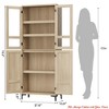 Dining Room 63 in Tall Storage Cabinet, Kitchen Pantry Cabinet 5 Tier Bathroom Cabinet w/ 4 Doors Adjustable Shelves - 2 of 4