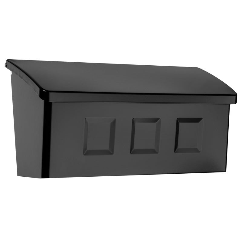 Architectural Mailboxes Wayland Contemporary Galvanized Steel Wall Mount Black Mailbox, 1 of 7