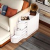 Kumasinova 23.62"Nightstand with 3 Drawers,Modern Semi-oval Side Table with Wood Frame,End Table for Bedroom,Living Room - 4 of 4