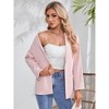 Casual Blazer Jackets for Women Long Sleeve Open Front Button Work Office Suit Jacket with Pockets - 3 of 4