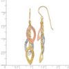 Black Bow Jewelry Tri Color Diamond Cut Dangle Earrings in 14k Gold - 4 of 4