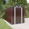 vidaXL Galvanized Steel Garden Shed - Durable and Rust-Resistant Outdoor Storage - Practical Vent Design - Dark Brown - 75.6"x140.6"x87.8" - 2 of 4