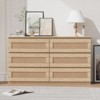 8-Drawer Rattan Dresser for Bedroom, Double Wood Chest of Drawers for Closet, Nightstand, TV Stand, Living Room, Entryway, or Hallway - 4 of 4