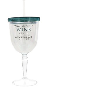 Pavilion Gift Company - Parenting Tip - 13 oz Acrylic Wine Tumbler - Drinkware - 1 of 4
