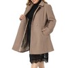 Agnes Orinda Women's Plus Size Notched Lapel Single Breasted Back Split Winter Long Pea Coats - 2 of 4