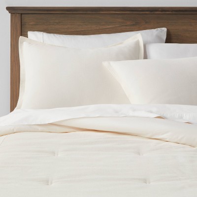 King Cotton Velvet Comforter & Sham Set Cream - Threshold™