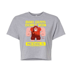 Women's - Disney - Bad Guys Don’t Win Medals Cropped Graphic T-Shirt - 1 of 4