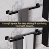 Itopfox 10 Pack Bathroom Hardware Set Matte Black 23.6 Inch Double Towel Bar Towel Ring Toilet Paper Holder Towel Hook Wall Mount - 3 of 4