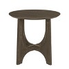 Retro Small Round Side Table, 25" Modern Round End Table Wooden Small Accent Table, Night Stand for Bedroom, Living Room, Apartment Walnut - 3 of 4