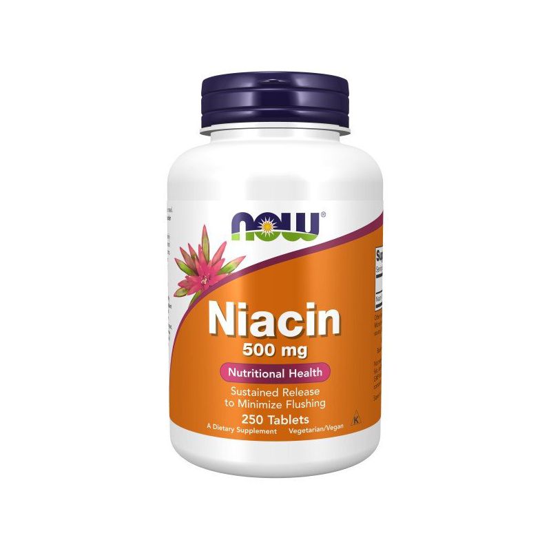 Now Foods Niacin 500mg  -  250 Tablet, 1 of 4