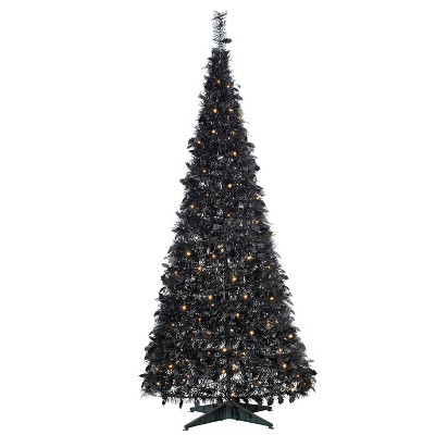 Sterling  6-Foot High Pop Up Pre-Lit Black Pine Tree with Warm White Lights