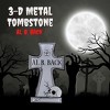 3-D Metal Halloween Ghost XL 17" Tombstone w Stakes -BERRY D HATCHET- Durable, Rustproof, UV Raised Printing- Cemetery Lawn Decor - 2 of 4